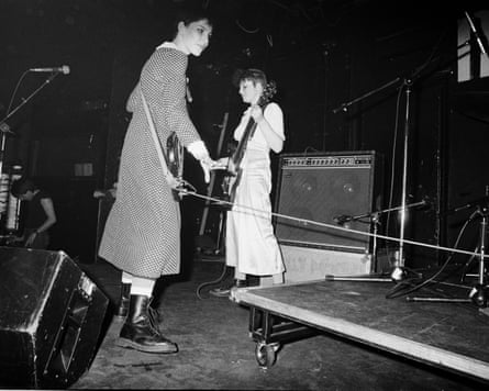 Debsey Wykes and Rachel Bor of Dolly Mixture at the Marquee, London, in 1982.
