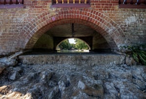 Prolonged dry conditions in the UK have dried up the Nailbourne, part of the River Stour, which runs through Patrixbourne and Bridge near Canterbury
