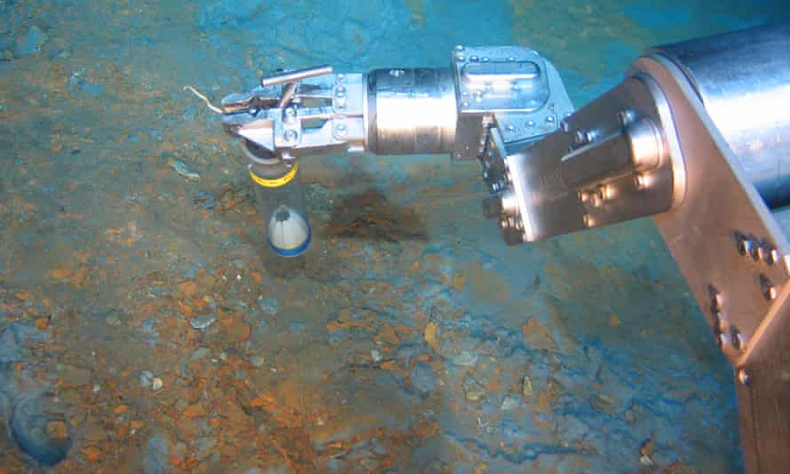 A machine taking sediment samples as part of deep-sea mining operations off the PNG coast.