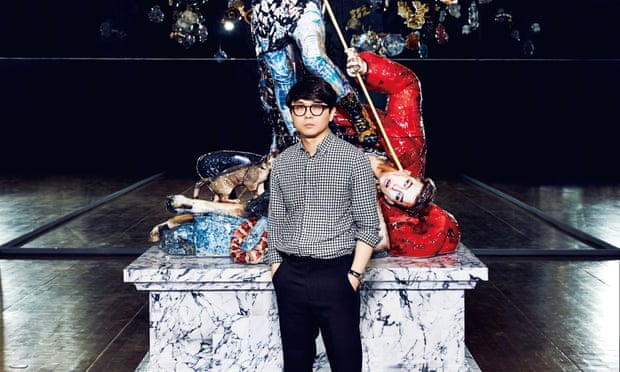 Artist Gwon Osang in front of his artwork Untitled G-Dragon, A Space of No Name