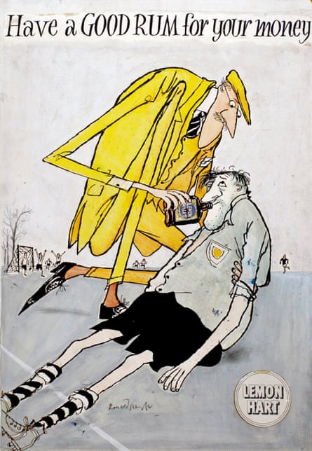 Ronald Searle's illustration for the Lemon Heart Rum advertising campaign
