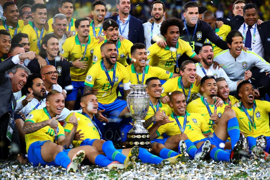 O Brasil comemora a conquista da Copa América de 2019.