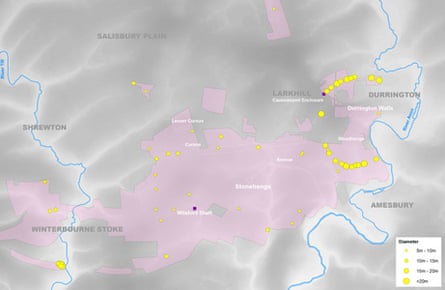 Um mapa mostrando o local exato do Well Circle de Durrington
