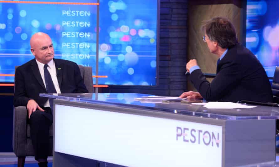 Mick Lynch, left, with Robert Peston.