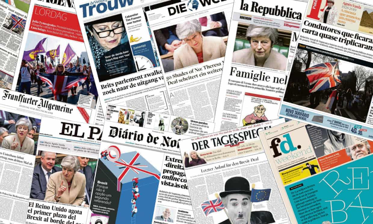 European newspapers’ front pages.