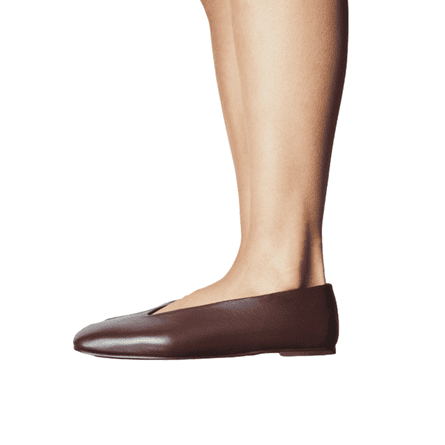 Next Berry Red Forever Comfort Leather Angled Toe Ballet Flats