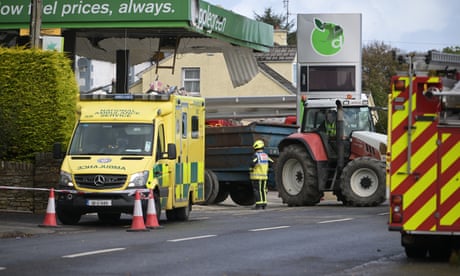 Emergency services at the petrol station in Donegal.