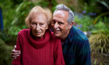 Simon Hattenstone with his mother, Marje, at her home in Manchester.
