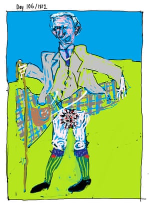 Prince Charles with a virus under his kilt