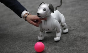 The Aibo robot dog is on display at the Sony booth after a news conference at CES International, Monday, Jan. 8, 2018, in Las Vegas. (AP Photo/John Locher)