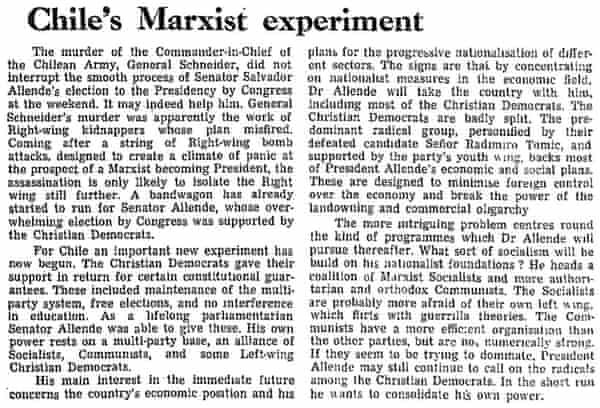 Editoriale del Guardian, 27 ottobre 1970.
