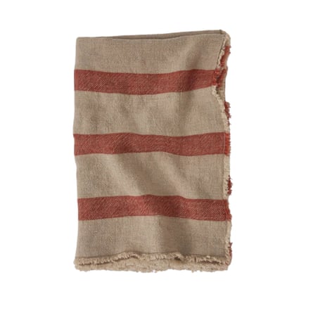Toast Stripe Linen Throw