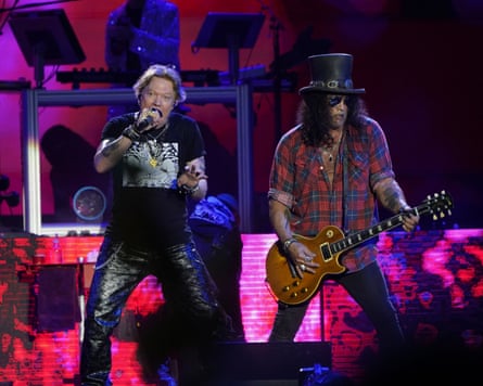 Axl Rose and Slash of Guns N’ Roses. The band previously objected to the use of their music at rallies for Trump.