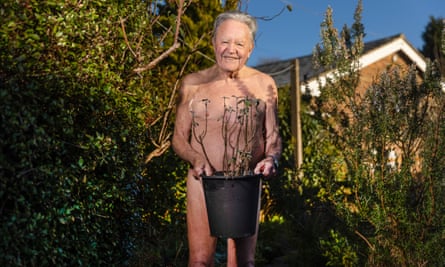 Haywood doesn’t usually wander naked in the garden – he prefers to visit a naturist resort with his wife, Rhona.