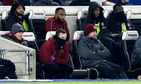 Alexandre Lacazette of Arsenal looks dejected after being substituted.