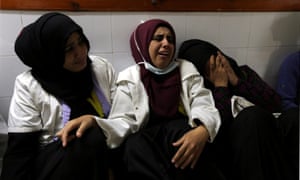 Colleagues of Palestinian woman Razan al-Najjar, who was killed during a protest at the Israel-Gaza border on Friday. 3315.jpg?w=300&q=55&auto=format&usm=12&f