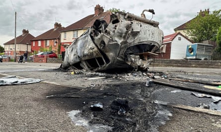 The scene in Ely, Cardiff after the riot.