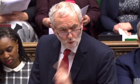 Jeremy Corbyn at prime minister’s questions in the House of Commons.