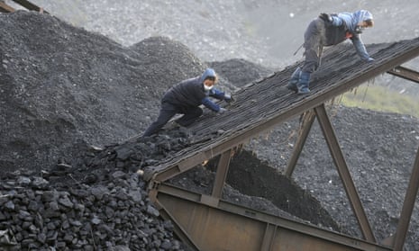 Workers at a coalmine in Huaibei in Anhui province, central China.
