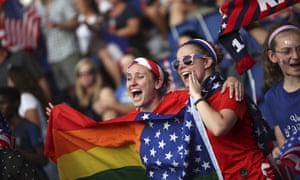 Fans add the rainbow flag to the other stripes and stars.