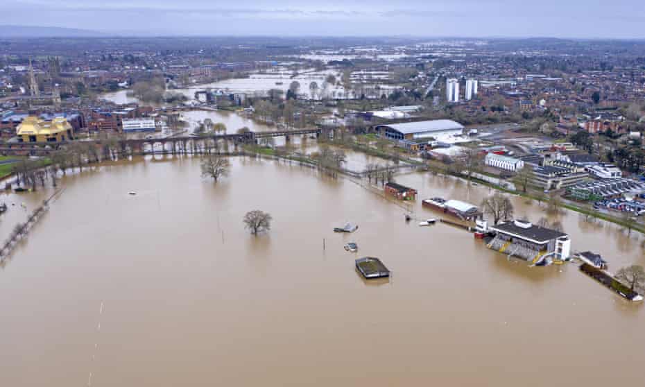 Flooding in Worcester city centre