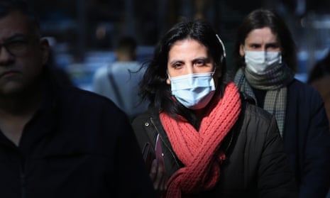 woman wear mask on street in sydney