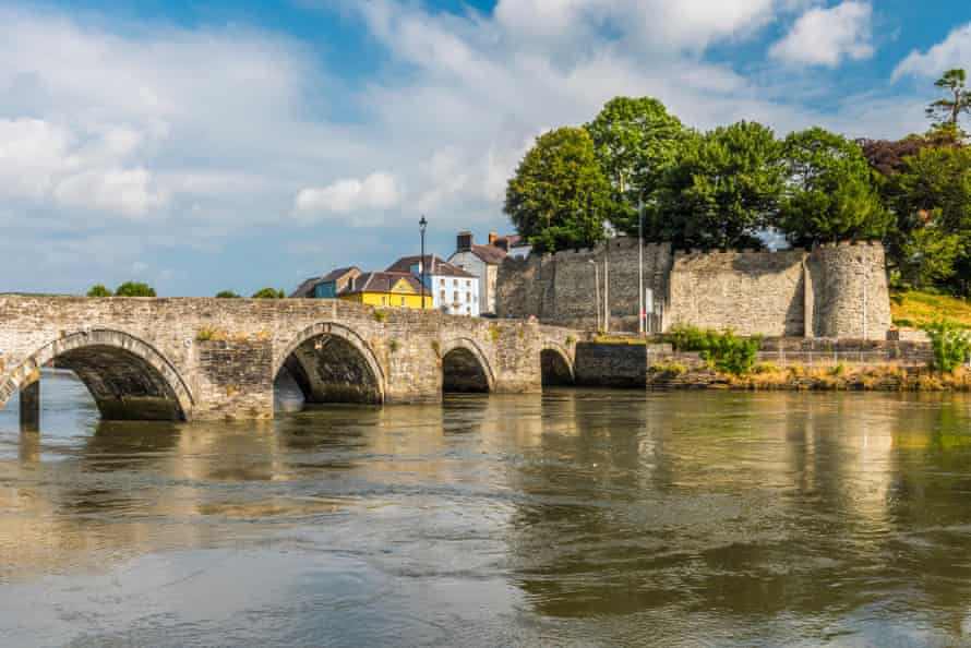 Cardigan Castle and the River Teifi, Wales.