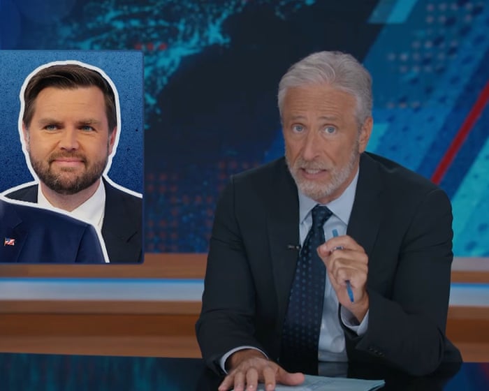 Jon Stewart on JD Vance’s rhetoric on immigrants: ‘cornerstone and intentional strategy’