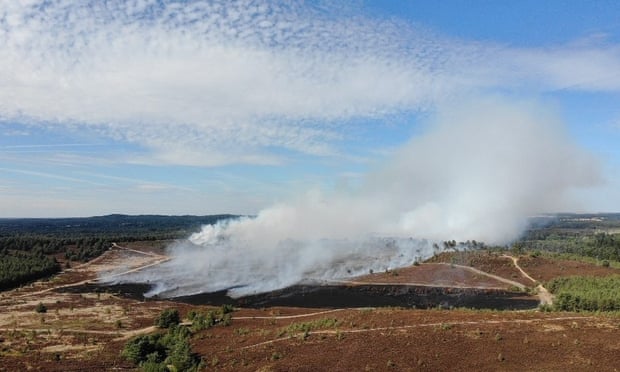 A major fire at Hankley Common, Surrey