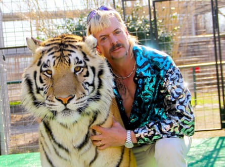 Joe Exotic with one of his tigers..