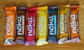 A selection of Nakd bars in assorted flavours.