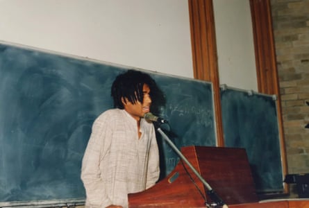 Danny Sriskandarajah speaking at an international Tamil conference in Sydney in 1992