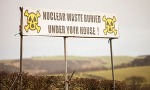 A banner protesting against a proposed nuclear storage facility in the Lake District