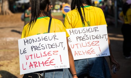 Bolsonaro protesters in Brasília take their message international.