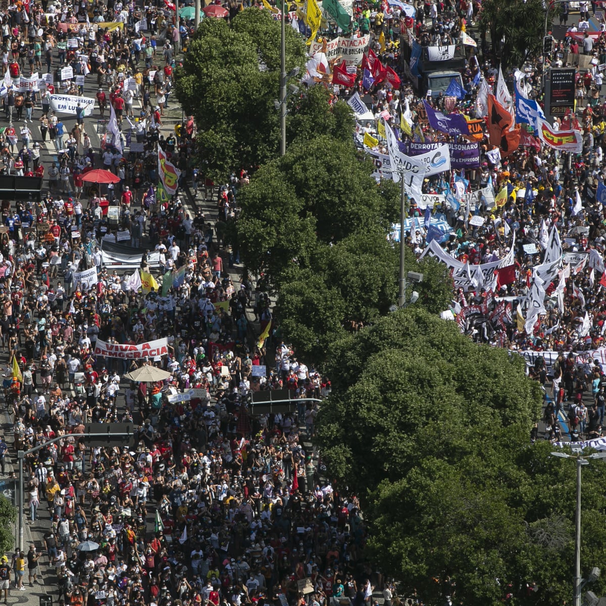 Tens of thousands of Brazilians march to demand Bolsonaro's impeachment | Brazil | The Guardian