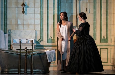 American soprano Nadine Sierra, centre, in the title role of Lucia di Lammermoor, with Rachael Lloyd as Alisa.
