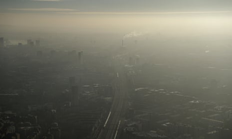Pollution haze over south-east London.