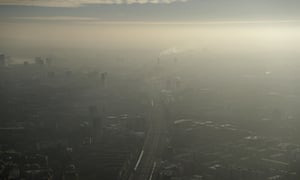 Pollution haze over London seen from the Shard