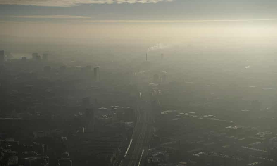 Pollution haze over London seen from the Shard