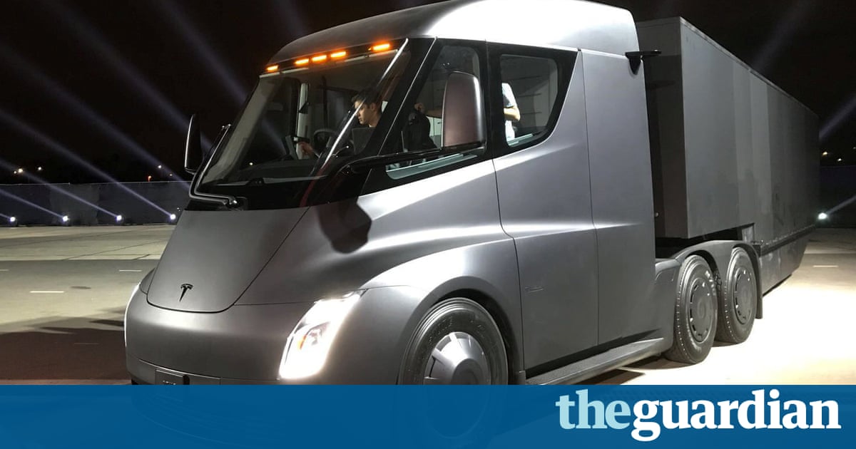 Image result for Elon Musk unveils Tesla electric truck – and a surprise new sports car