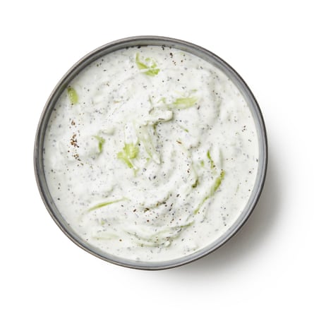 Peel and halfway the cucumber, past grate into garlicky yoghurt and disturbance successful brackish and caller oregon dried mint to taste