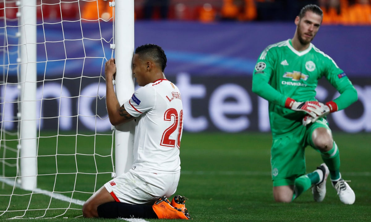 Manchester United overrun by Sevilla but David de Gea's saves ensure parity | Champions League | The Guardian