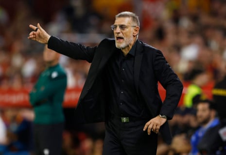 Slaven Bilic on the touchline during a match against Spain.