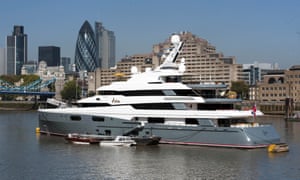 Luxury yacht belonging to Joe Lewis who appears on the Sunday Times Rich List. 