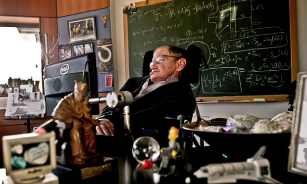 Professor Stephen Hawking in his office at the University of Cambridge in 2011.
