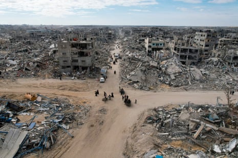 A destroyed city.