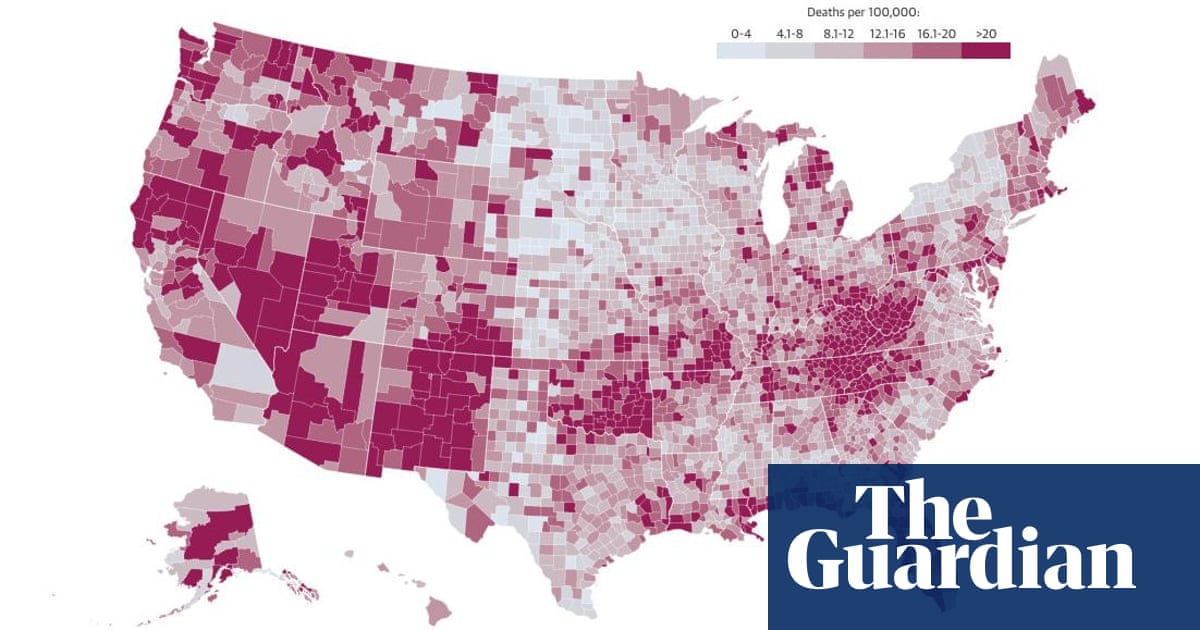 A Deadly Crisis Mapping The Spread Of America S Drug Overdose Epidemic Society The Guardian Opioid Deaths 2022 Map