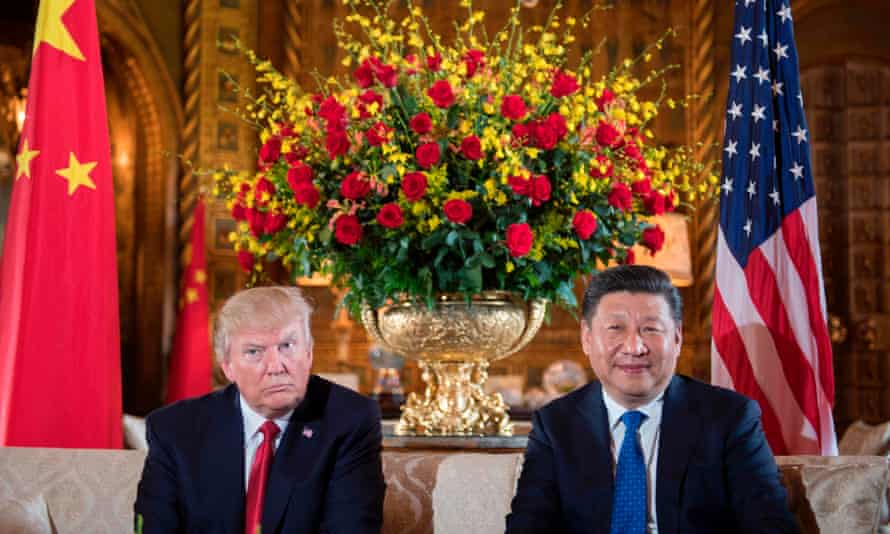 Donald Trump Chinese president Xi Jinping during a meeting at the Mar-a-Lago resort in Palm Beach, Florida.