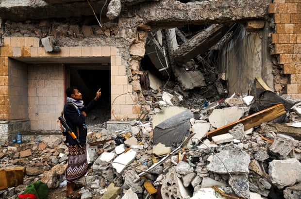 Mustafa al-Adel shows the place where his brother’s body was found on 11 September 2019.
