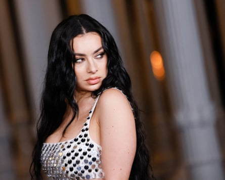 Charli xcx in silver sequin dress